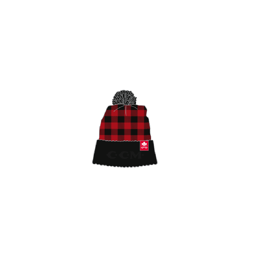 CCM Bonnet The Holiday Plaid Pom Knit 3 CCM Bonnet The Holiday Plaid Pom Knit
